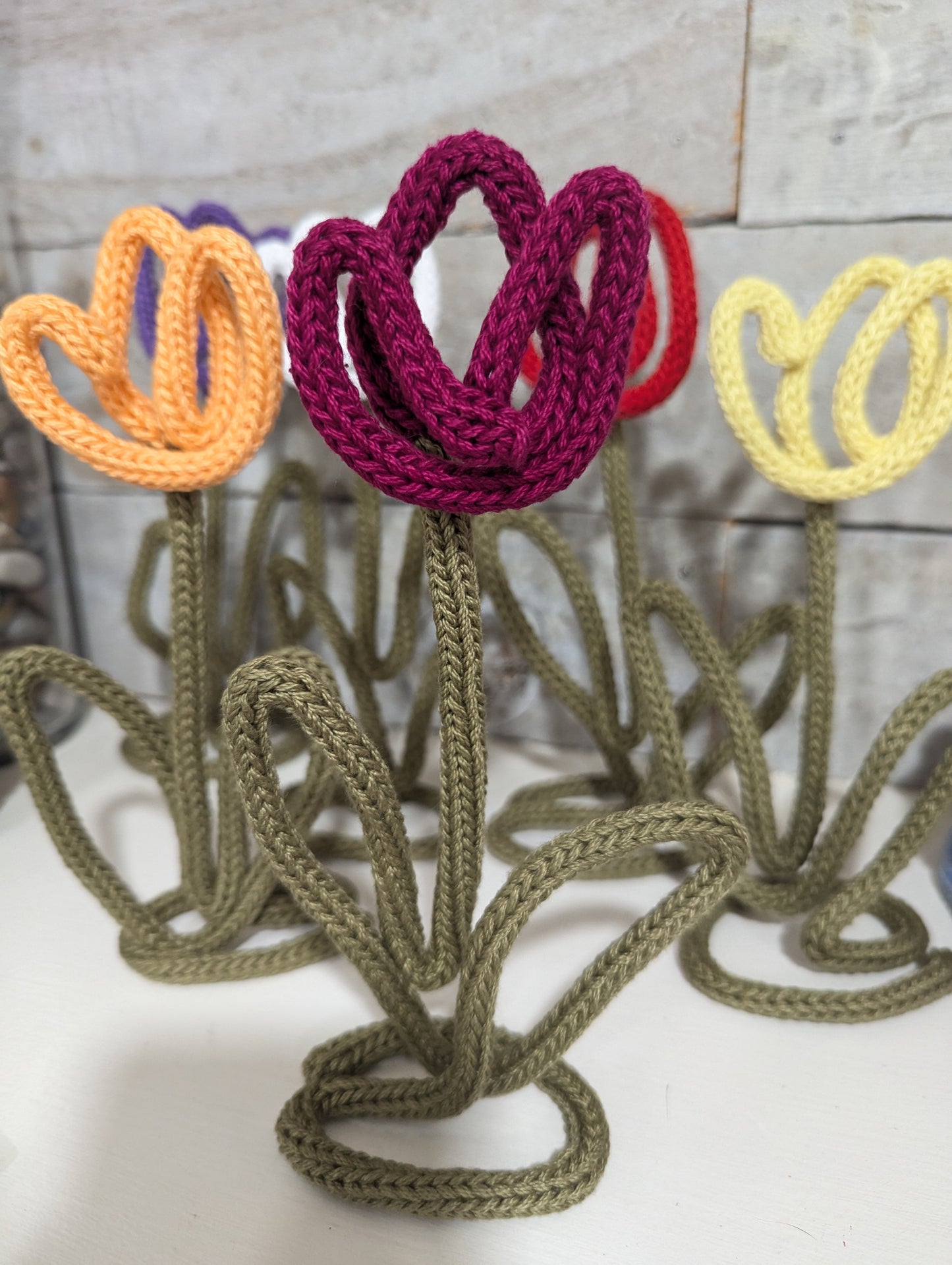 Flowers on a shelf