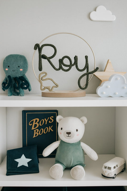 Name on a shelf
