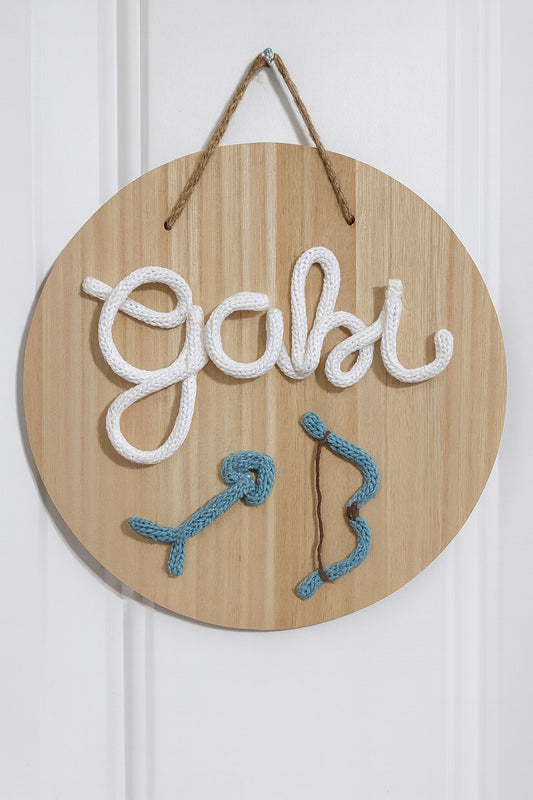 Wood name sign