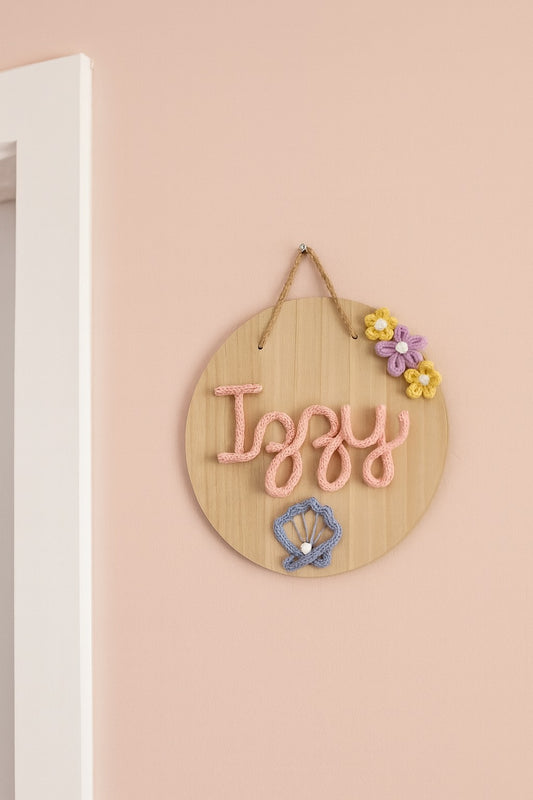 Wood name sign